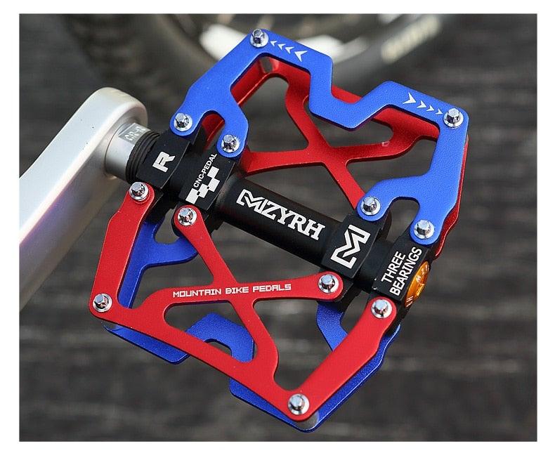 3-Bearing CNC Aluminum Flat Bike Pedals for Mountain Cycling