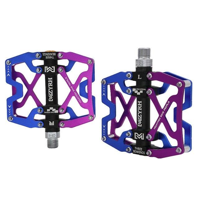 3-Bearing CNC Aluminum Flat Bike Pedals for Mountain Cycling