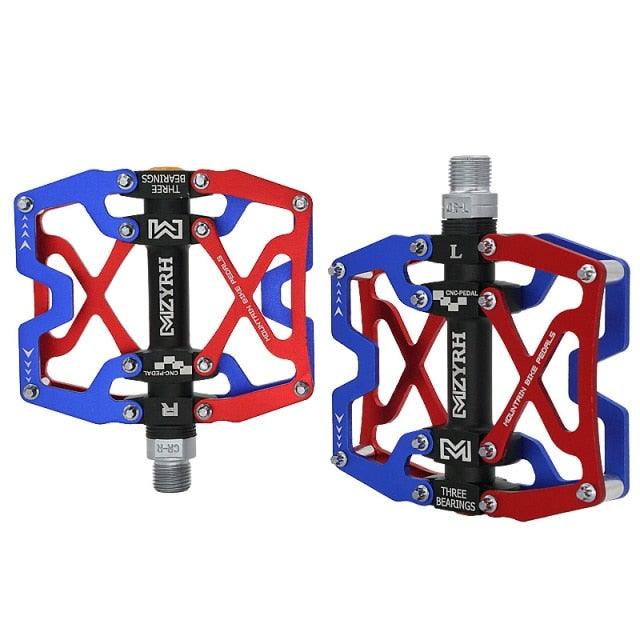 3-Bearing CNC Aluminum Flat Bike Pedals for Mountain Cycling