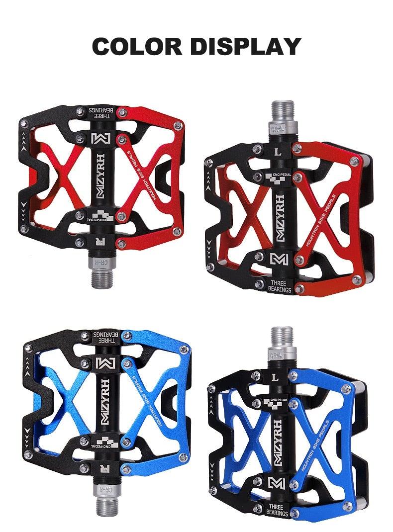 3-Bearing CNC Aluminum Flat Bike Pedals for Mountain Cycling