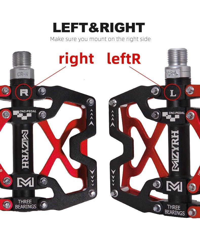 3-Bearing CNC Aluminum Flat Bike Pedals for Mountain Cycling