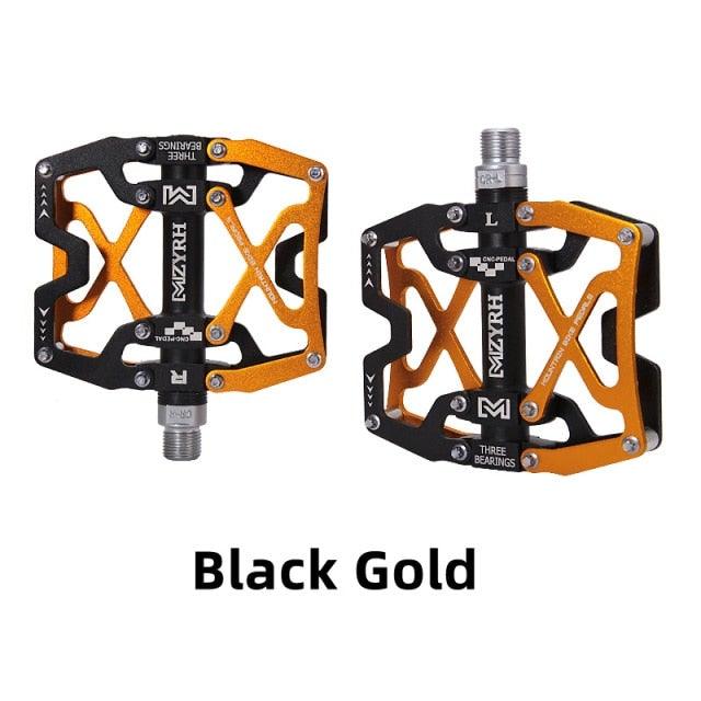 3-Bearing CNC Aluminum Flat Bike Pedals for Mountain Cycling