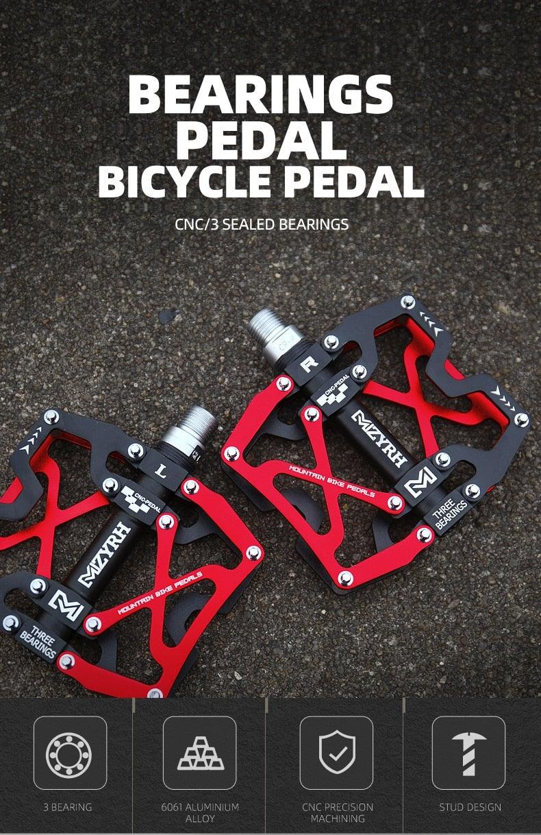 3-Bearing CNC Aluminum Flat Bike Pedals for Mountain Cycling