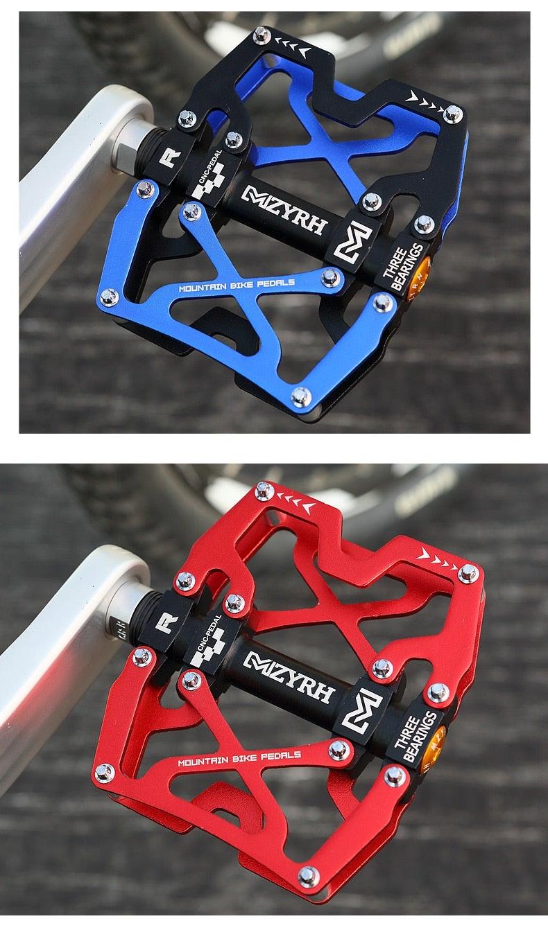 3-Bearing CNC Aluminum Flat Bike Pedals for Mountain Cycling