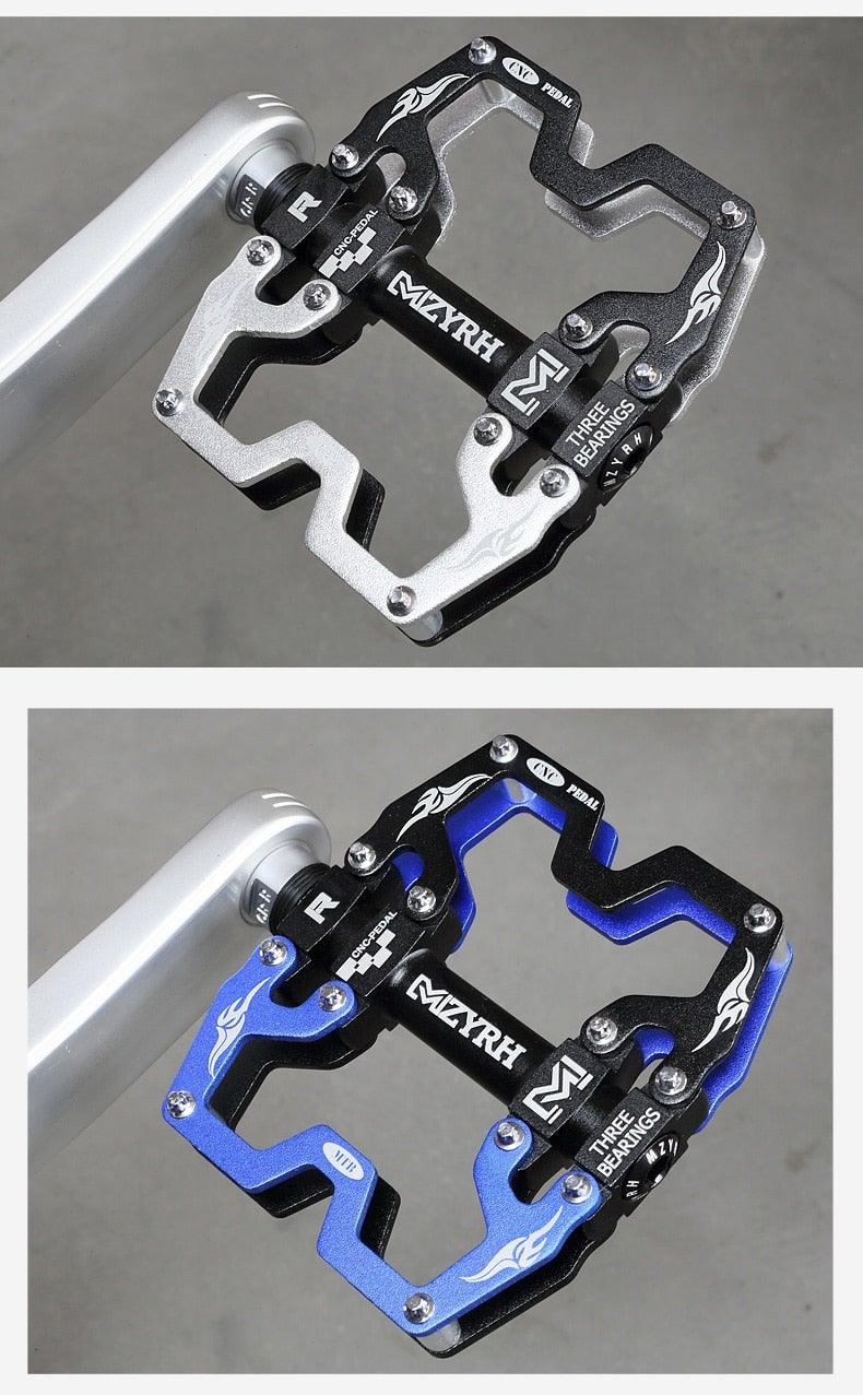 3-Bearing CNC Aluminum Flat Bike Pedals for Mountain Cycling