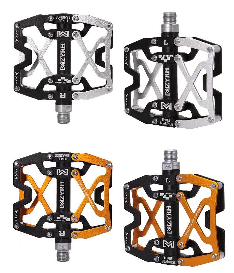 3-Bearing CNC Aluminum Flat Bike Pedals for Mountain Cycling