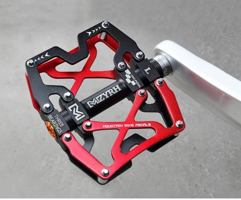 3-Bearing CNC Aluminum Flat Bike Pedals for Mountain Cycling