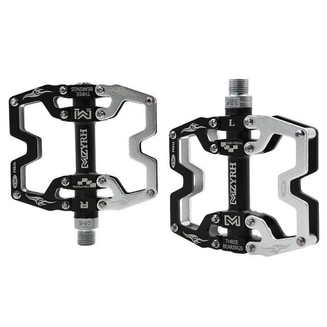 3-Bearing CNC Aluminum Flat Bike Pedals for Mountain Cycling