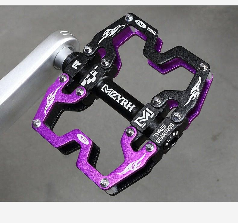 3-Bearing CNC Aluminum Flat Bike Pedals for Mountain Cycling