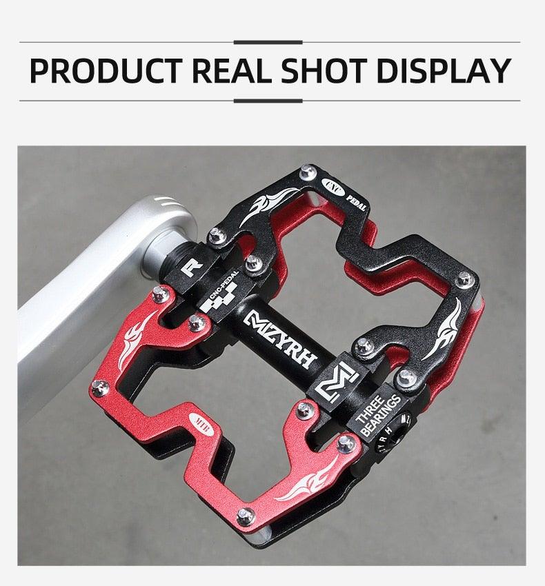 3-Bearing CNC Aluminum Flat Bike Pedals for Mountain Cycling