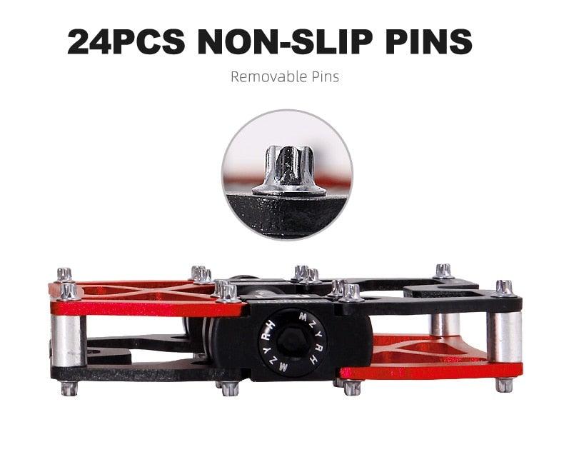 3-Bearing CNC Aluminum Flat Bike Pedals for Mountain Cycling