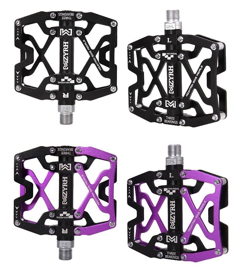 3-Bearing CNC Aluminum Flat Bike Pedals for Mountain Cycling