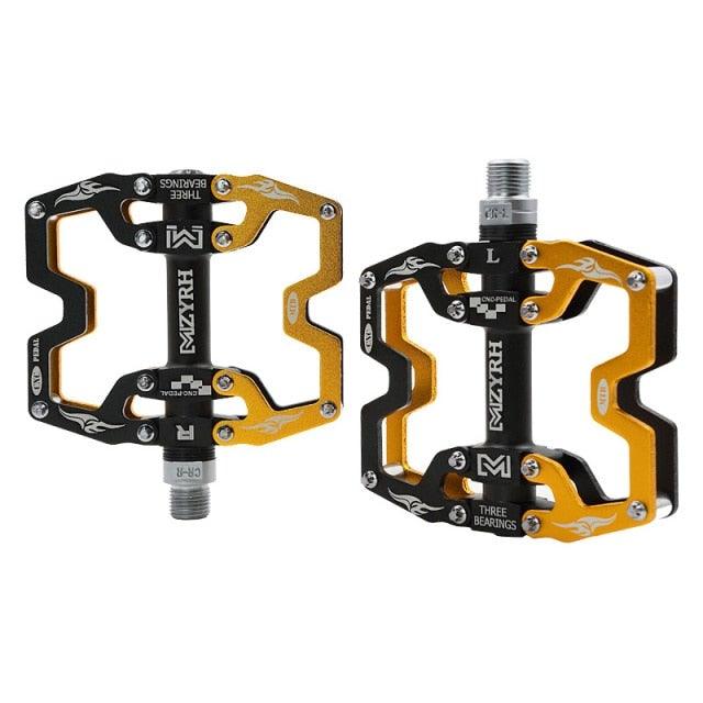 3-Bearing CNC Aluminum Flat Bike Pedals for Mountain Cycling
