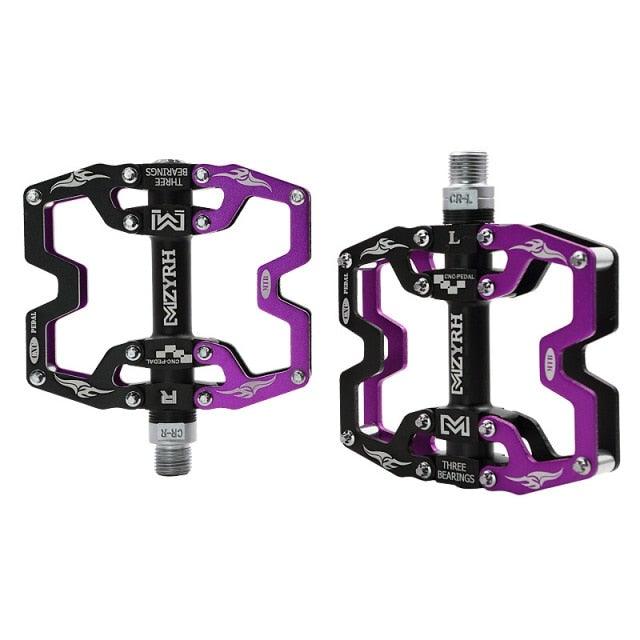 3-Bearing CNC Aluminum Flat Bike Pedals for Mountain Cycling