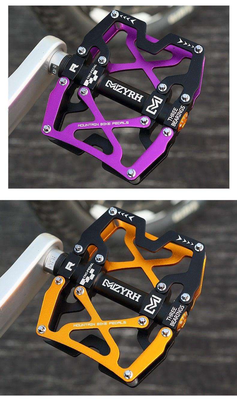 3-Bearing CNC Aluminum Flat Bike Pedals for Mountain Cycling
