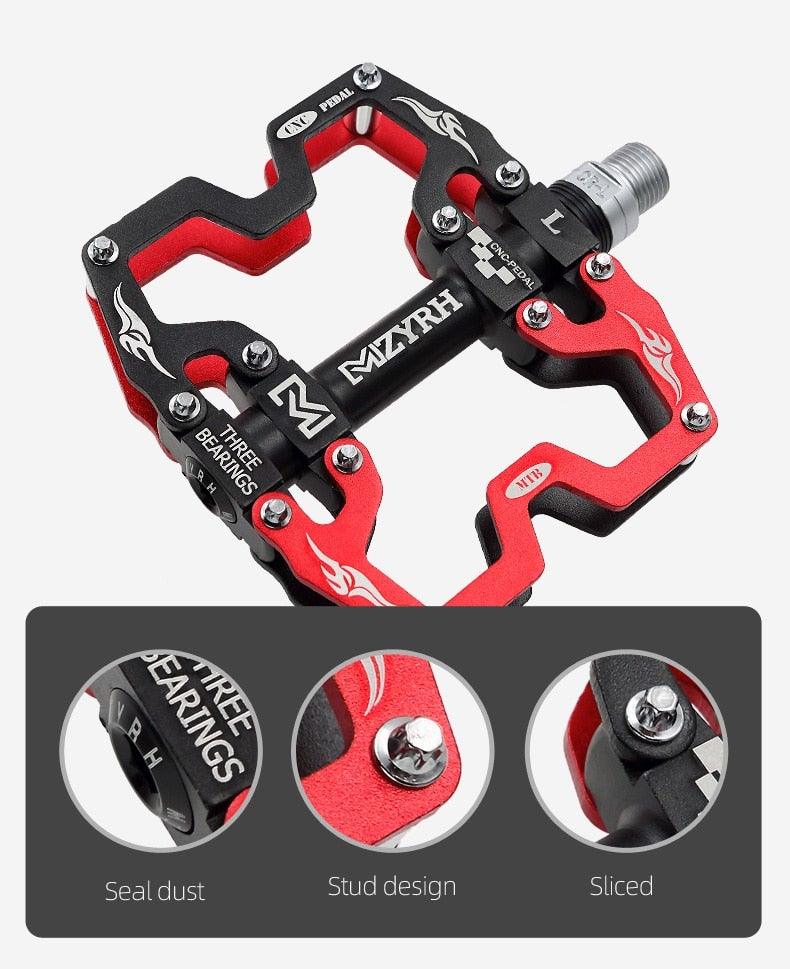 3-Bearing CNC Aluminum Flat Bike Pedals for Mountain Cycling