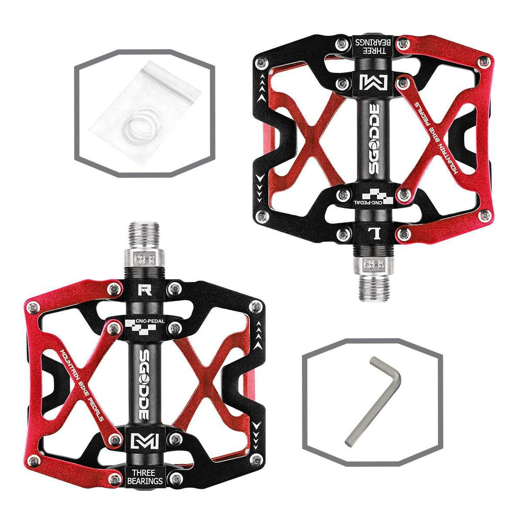 Ultralight Aluminum Mountain Bike Pedals, Wide Platform Flat Design