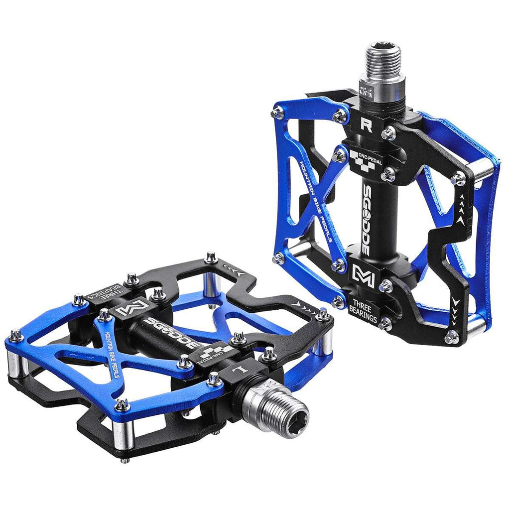 Ultralight Aluminum Mountain Bike Pedals, Wide Platform Flat Design