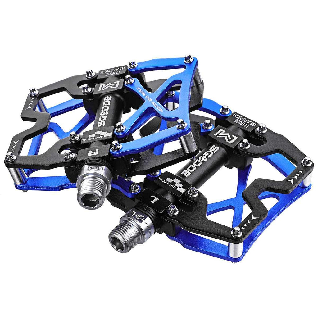 Ultralight Aluminum Mountain Bike Pedals, Wide Platform Flat Design