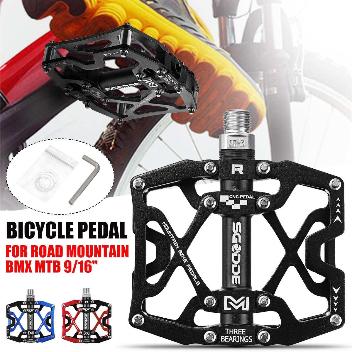 Ultralight Aluminum Mountain Bike Pedals, Wide Platform Flat Design
