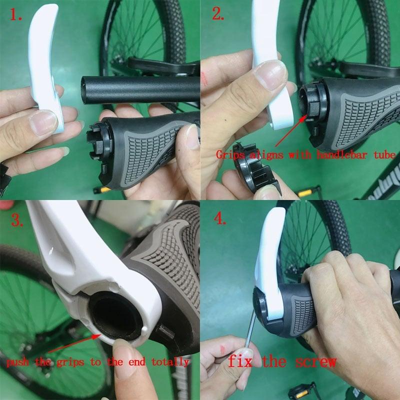 Ergonomic Single Lock-On MTB Grips - Non-Slip Rubber Handlebar