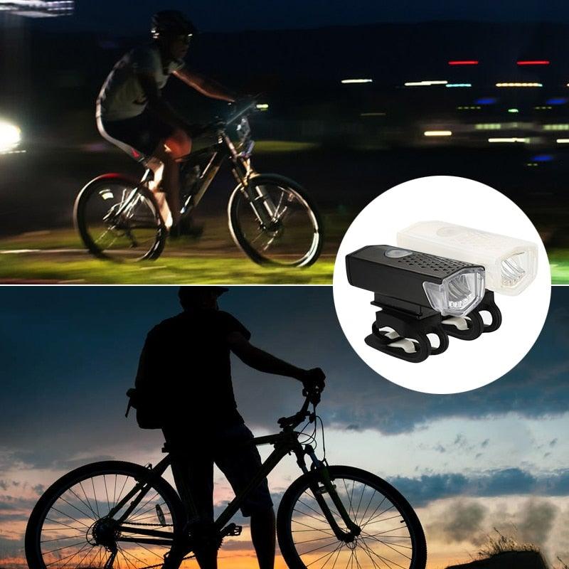 300 Lumen USB Rechargeable LED Bike Headlight - 3-Mode Flashlight