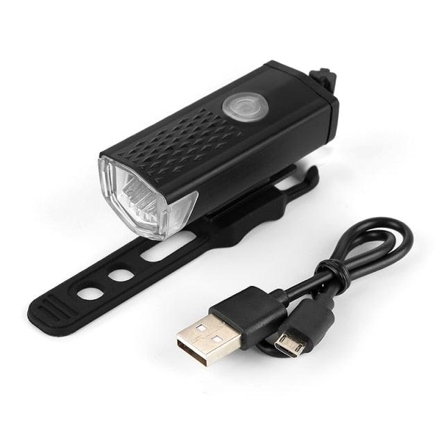 300 Lumen USB Rechargeable LED Bike Headlight - 3-Mode Flashlight