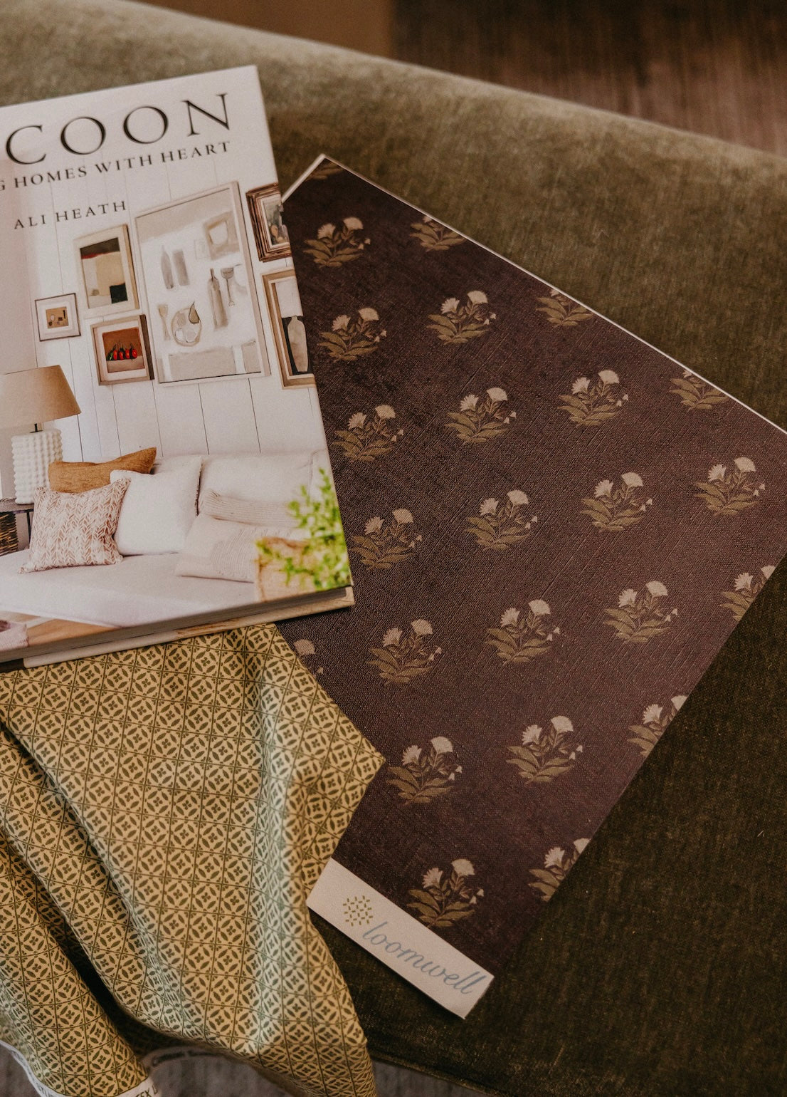 Mulberry Court Floral Removable Wallpaper in Beige and Brown