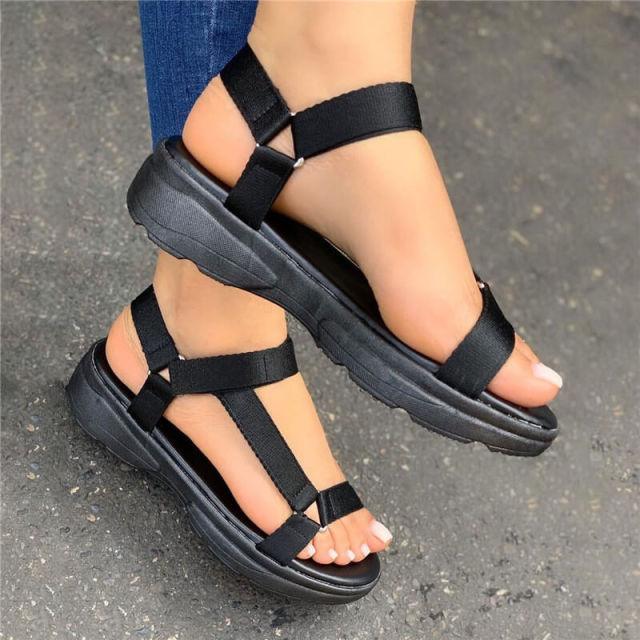 Women’s Elastic Slingback Flat Sandals Casual Sporty Footwear