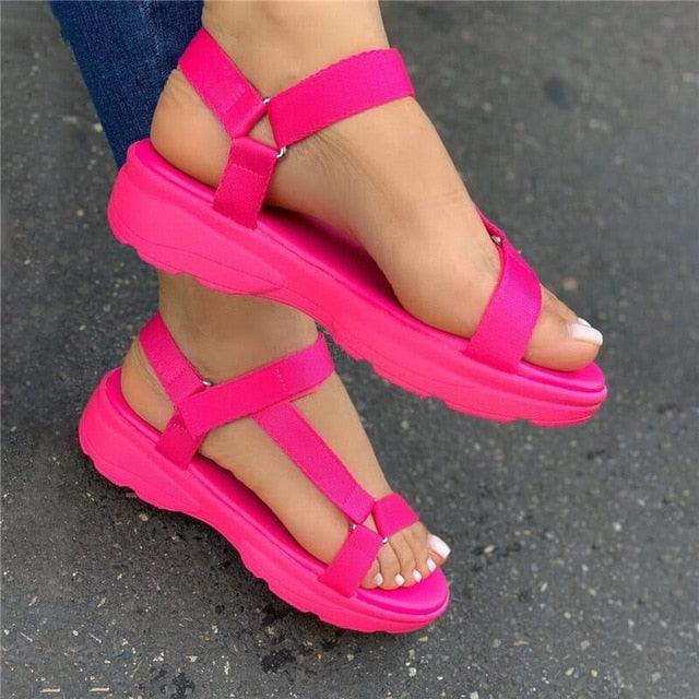 Women’s Elastic Slingback Flat Sandals Casual Sporty Footwear