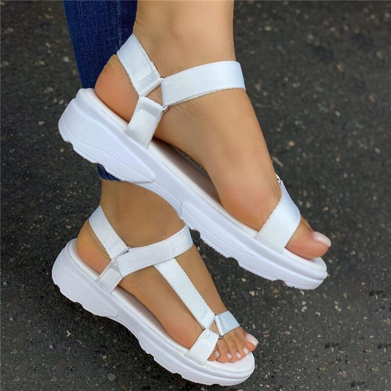 Women’s Elastic Slingback Flat Sandals Casual Sporty Footwear