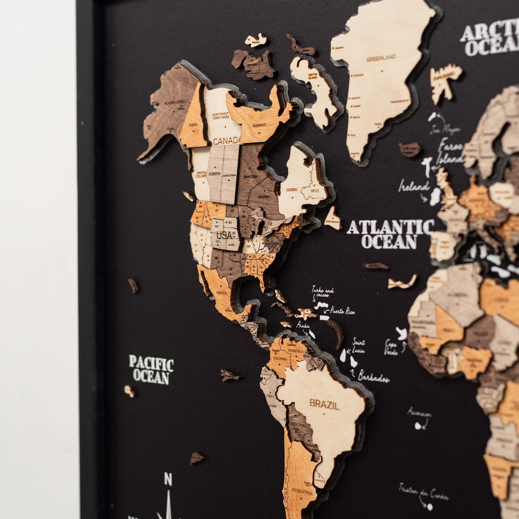 Multicolor LED World Map on Cork Board 2.0
