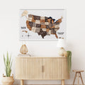 3D Wooden USA Map on Board - Multicolor State Travel Art