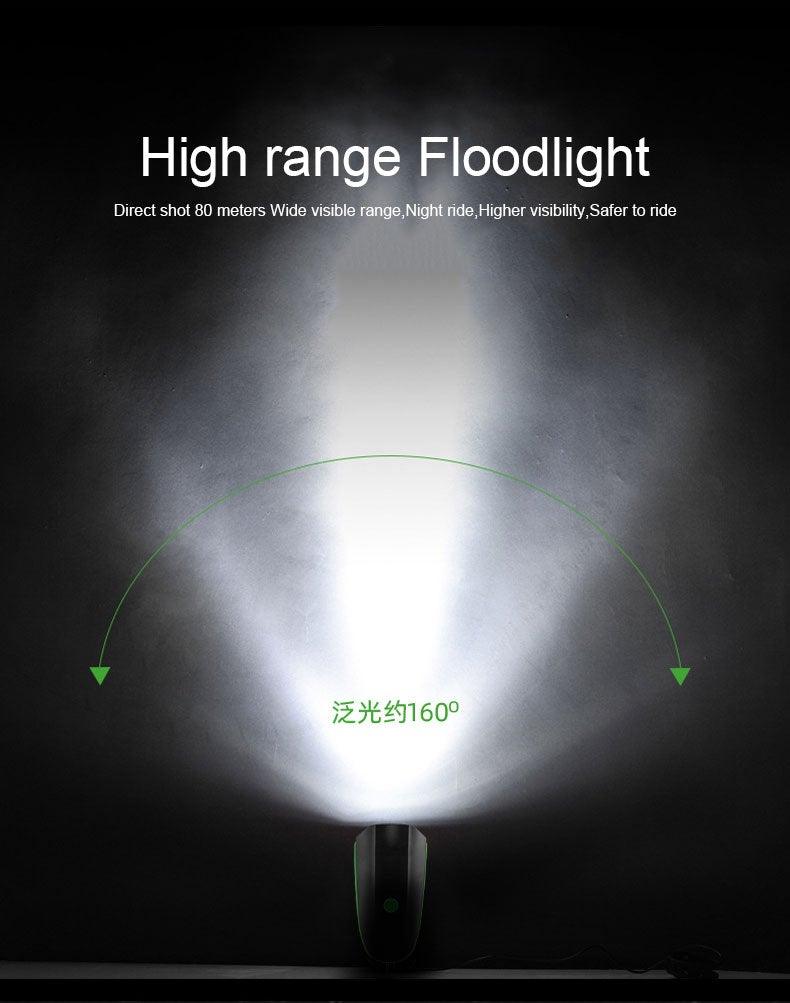 2-in-1 Rechargeable Bicycle LED Headlight & 130dB Horn Safety Set