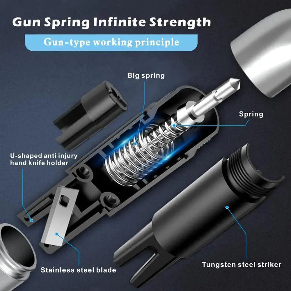 Mini Car Safety Hammer: Window Glass Breaker & Seat Belt Cutter