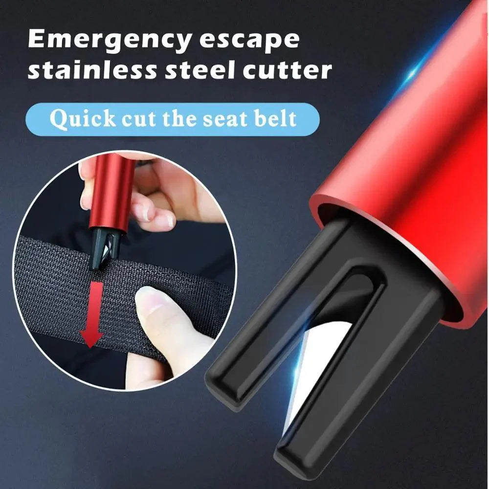 Mini Car Safety Hammer: Window Glass Breaker & Seat Belt Cutter