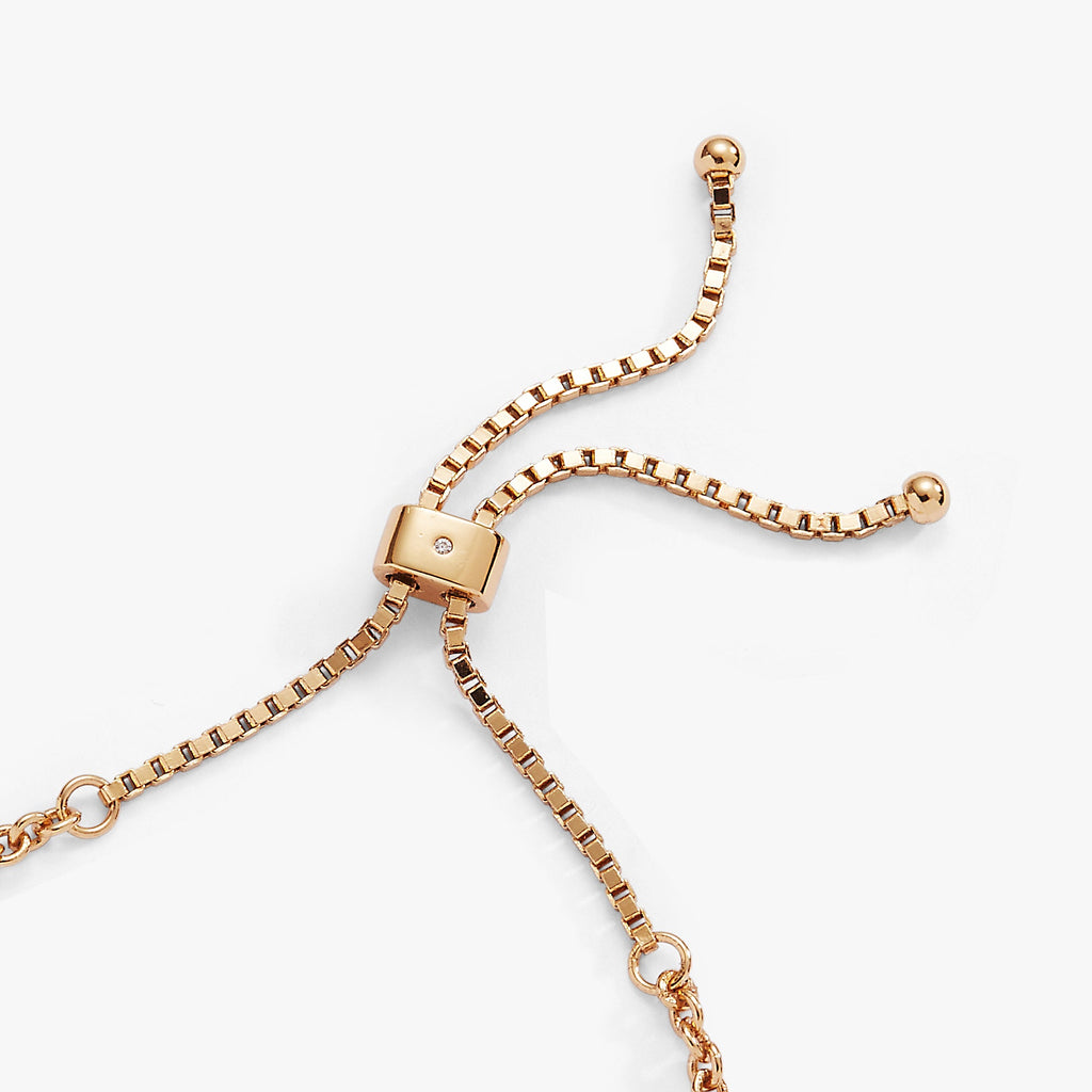 Whimsical Mushroom Bolo Charm Bracelet in Gold Tone