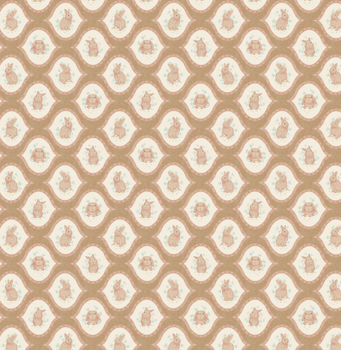 Poppie Whimsical Removable Wallpaper in Pink, Cream, and Brown