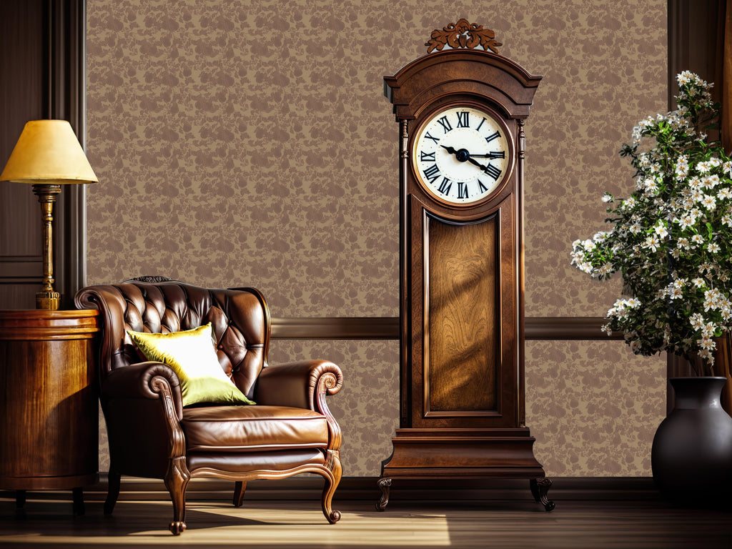 Copeland Cottagecore Wallpaper in Taupe and Brown