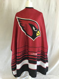 Arizona Cardinals branded professional barber cape with stainless steel snap closure