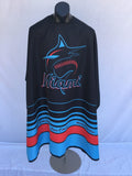 Miami Marlins logo barber cape for professional hair cutting