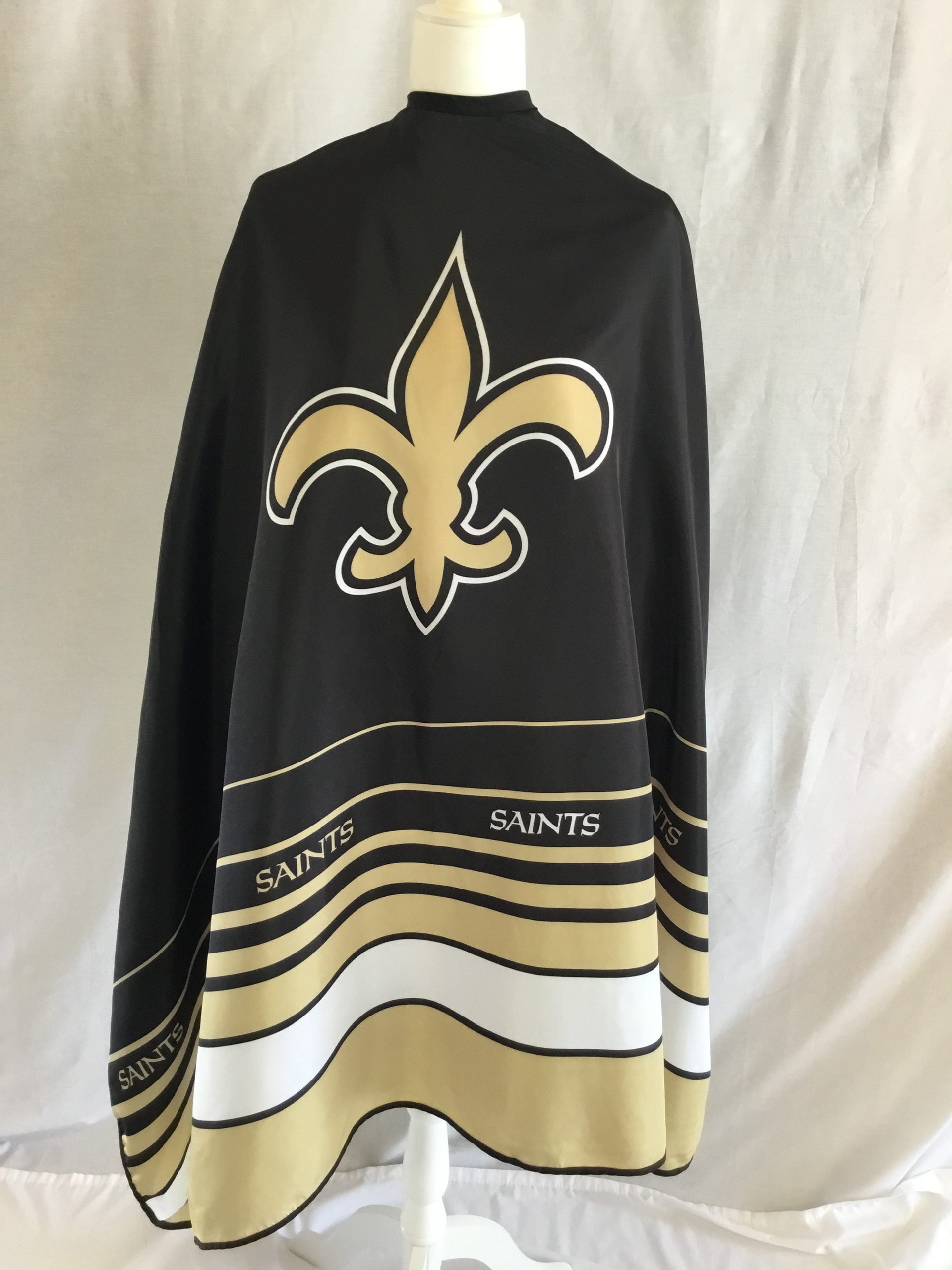 New Orleans Saints barber cape with professional sublimation printing