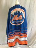 New York Mets professional barber cape with stainless steel snap closure