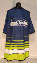 Seattle Seahawks branded professional barber cape for salons and barbershops