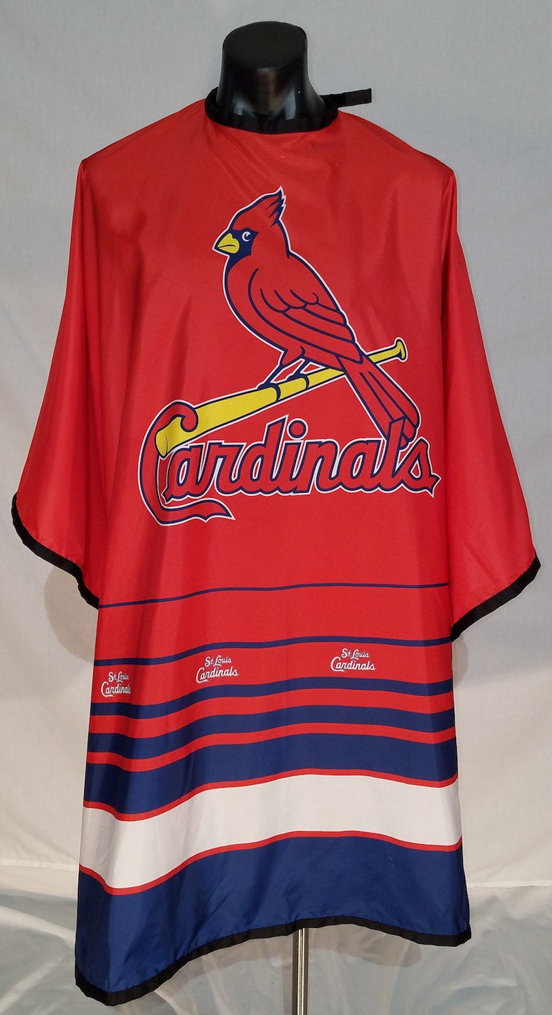St. Louis Cardinals fan cape with team colors and stainless steel snap closure
