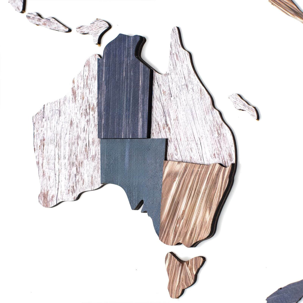 3D Wooden World Map Mystery Modern Travel-Inspired Wall Art
