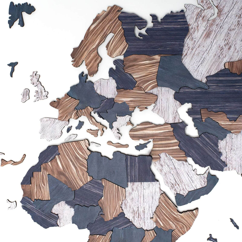 3D Luminous Wooden World Map Mystery: Modern Glow-in-the-Dark Art