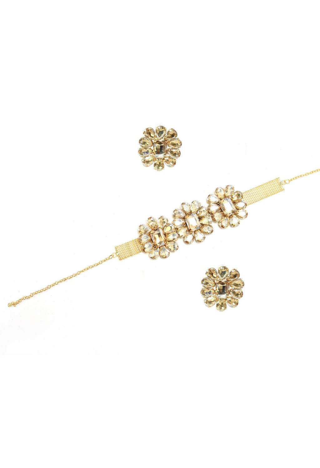 Gold-Polished Stone Choker Necklace for Little Girls and Kids