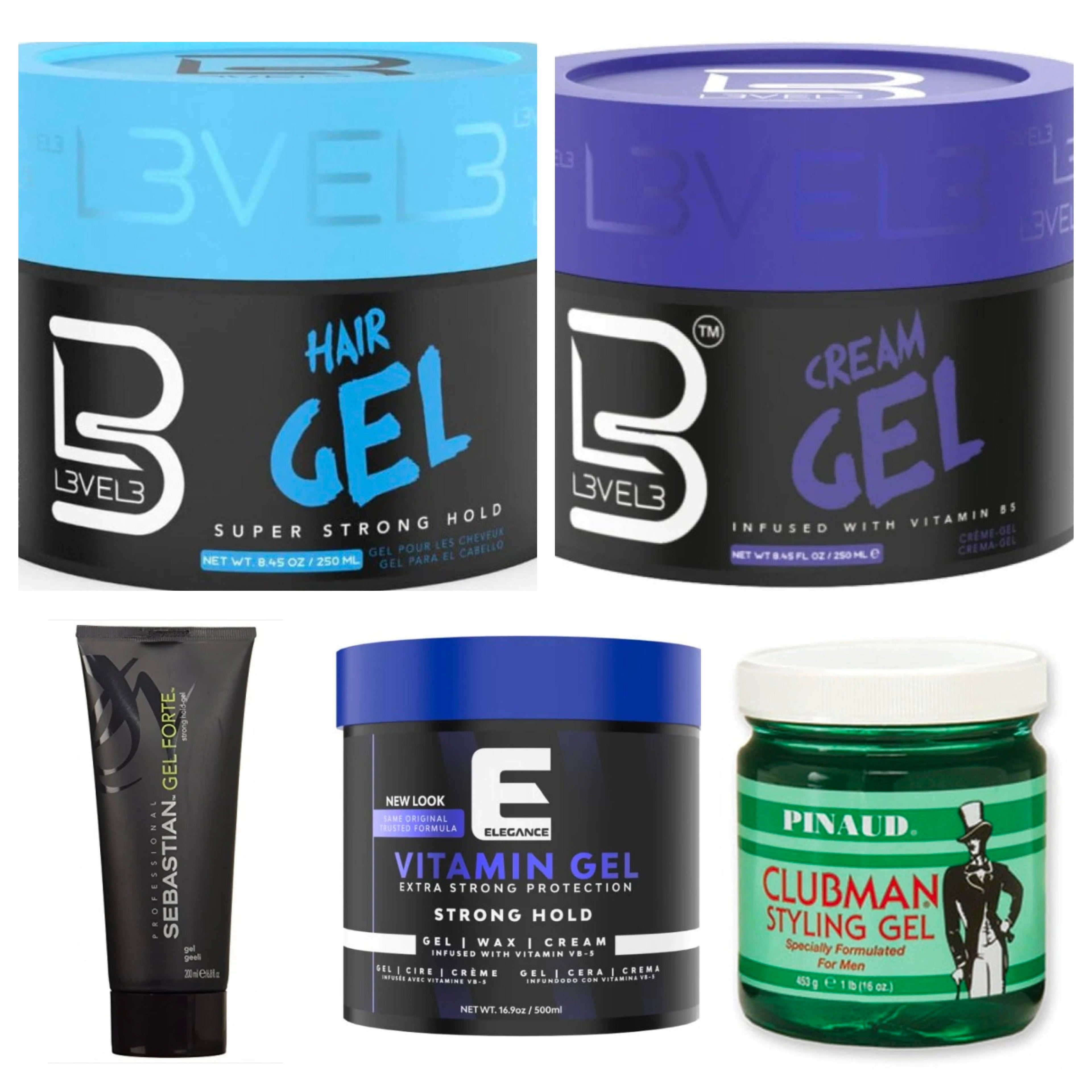 5-piece professional hair gel and pomade sample power pack for barbers