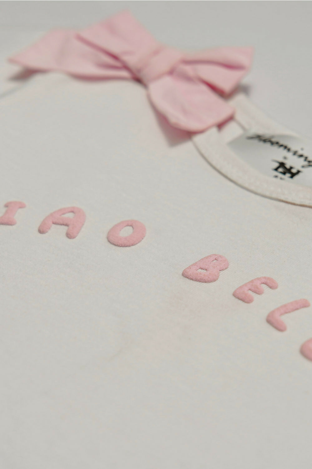 Girls Cotton Tee & Mini Skirt Set in White and Light Pink